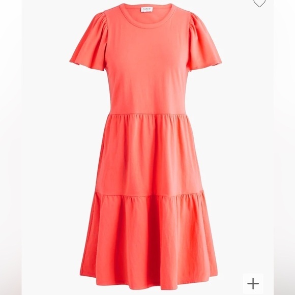 J crew dark coral Knit tiered mini dress - Picture 4 of 6